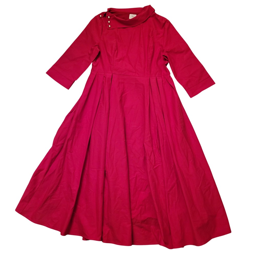 Linen Vibes Red Cotton Maxi Dress Period Drama Corset Back L Academia Whimsigoth